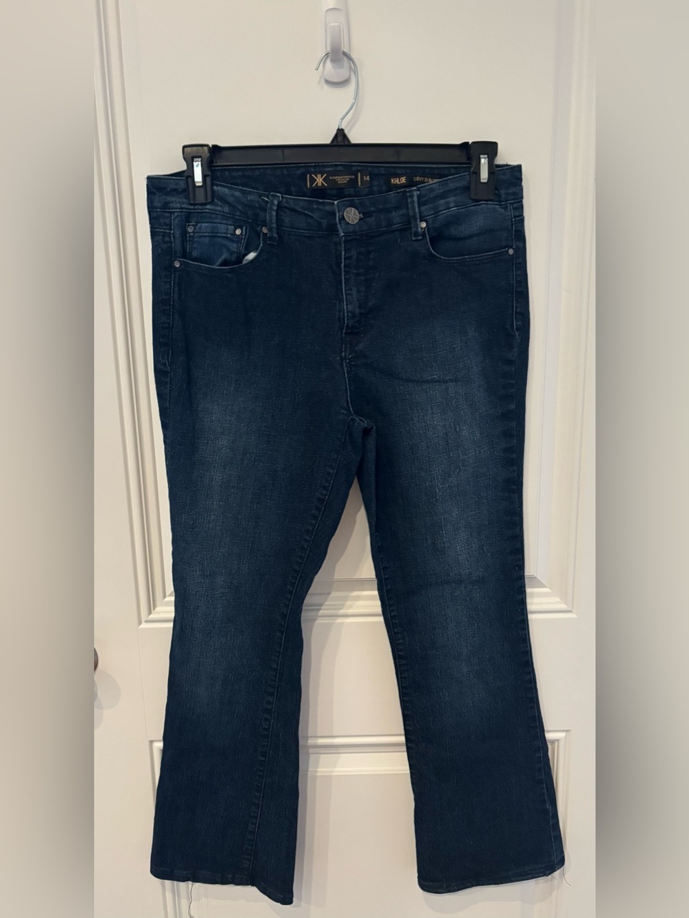 Kardashian Kollection Dark Wash Boot Cut Jeans - Curvy Slim